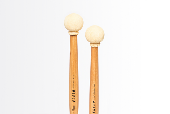 BD2H – SMALL HEAD CHAMOIS BASS DRUM MALLETS HICKORY SHAFTS (SOLD IN PAIRS)